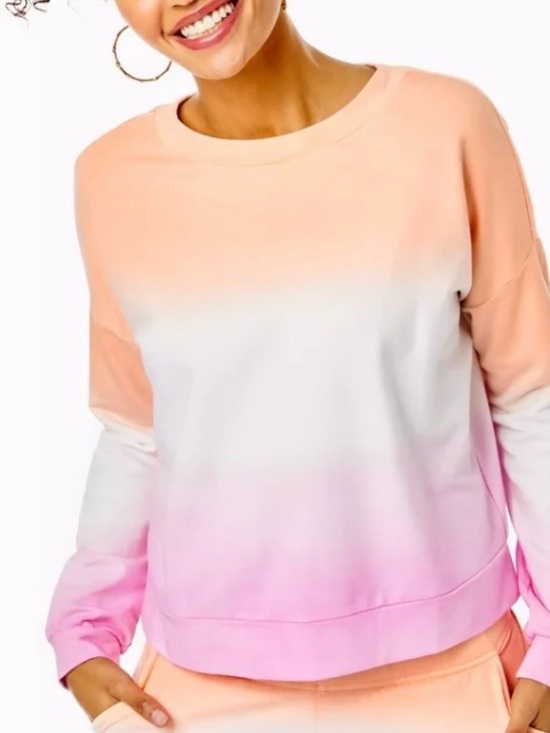 Lilly Pulitzer Sweaters - Lilly Pulitzer Sheridan Cantaloupe Dip Crewneck Sweatshirt NWT XXS oversized